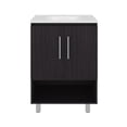 thumbnail image 6 of Kitchen Sink Conrad Free Standing Resin Sink Bathroom Vanity With One Door Cabinet, And Open Shelf, Black,Stainless Steel Kitchen Sink, 6 of 9