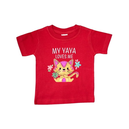 

Inktastic My Yaya Loves Me with Cute Kitten and Flowers Gift Baby Boy or Baby Girl T-Shirt