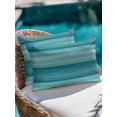 thumbnail image 4 of Waterproof Outdoor Throw Pillows with Inserts 12"x20" Set of 2, Teal Turquoise Aqua Ombre Soft Decorative Pillowcases for Couch Bedroom, Contemporary Abstract Lines Pillow Covers for Sofa Living Room, 4 of 8