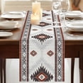 thumbnail image 3 of Brown Beige Boho 120 Inch Table Runner, Vintage Ethnic Tribal Southwestern Farmhouse Dresser Scarf Cotton & Linen Tablerunner for Dining/Kitchen Island/Holiday Party Décor 13" x 120", 3 of 9
