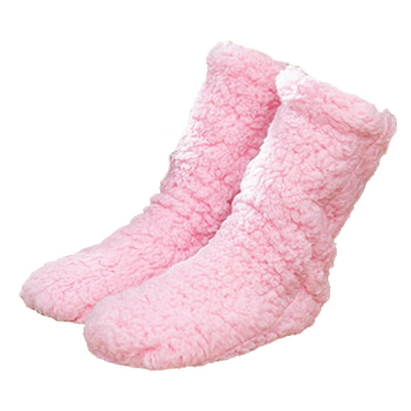 1 pair Non Slip/Skid Socks, Winter Fluffy Cozy Fleece Socks, Plush Thick Warm Floor SocksC