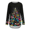 thumbnail image 5 of Craaazy Womens Christmas Shirts Funny Xmas Santa Cute Christmas Tree With Lights Printing Tops Gifts For Women, 5 of 5