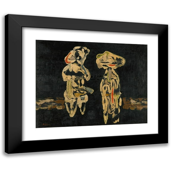 Jankel Adler 14x12 Black Modern Framed Museum Art Print Titled - Figures (circa 1946-49)