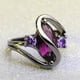 thumbnail image 3 of Anillos para mujer, regalos para mujer, anillo de aleación vintage de circonita morada con cristales, joyería de compromiso para boda., 3 of 5