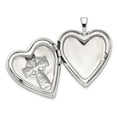 thumbnail image 2 of Sterling Silver Rhodium-plated Cross Heart Locket Pendant, 2 of 5