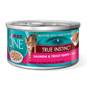 Angle View: (2 Pack) Purina ONE True Instinct Salmon & Trout Recipe Wet Cat Food, 3 oz