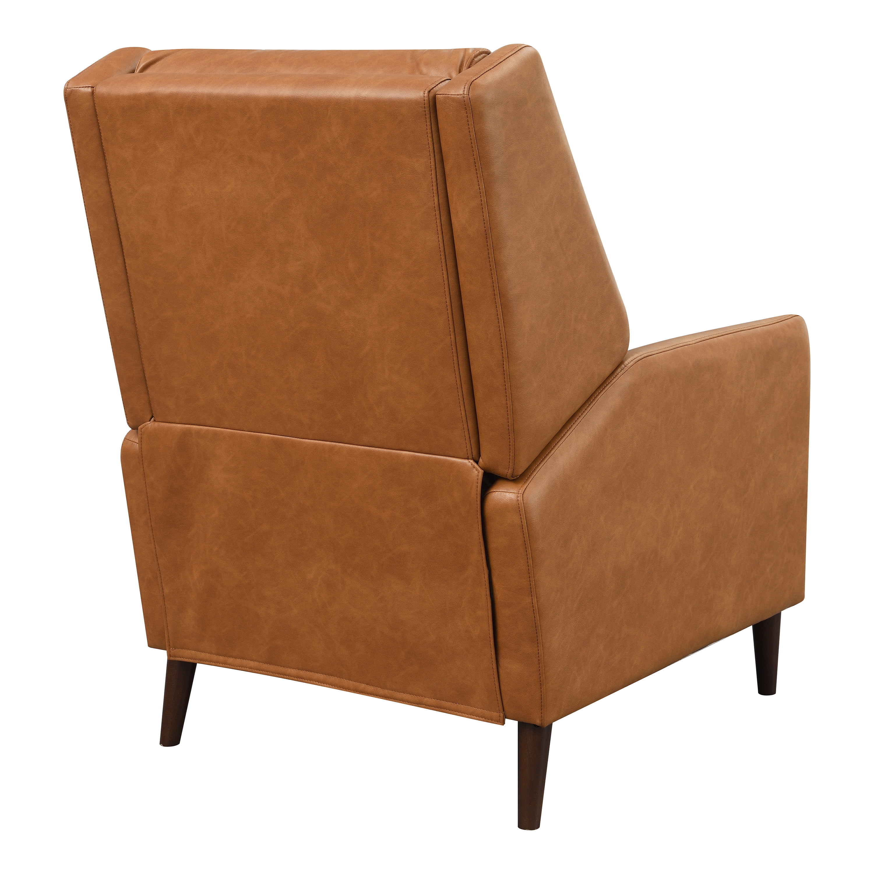 Furniture of America Bonny Modern Faux Leather Manual Push Back Recliner, Brown