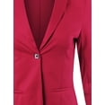 thumbnail image 4 of A2Y Women's Slim Fit Ponte Comfy One Button Closure Long Sleeve Blazer Fuchsia S, 4 of 5