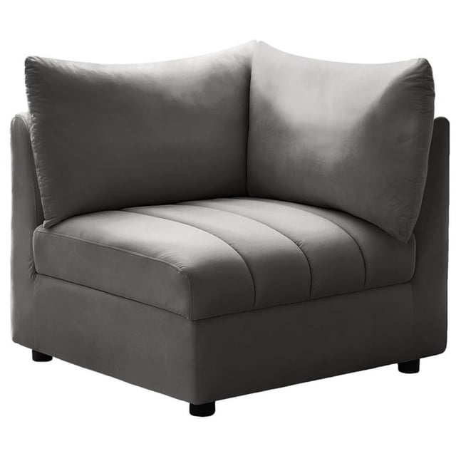 Meridian Furniture Jacob Coin en Velours Gris