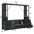 thumbnail image 6 of EnHomee 65" TV Stands for Living Room Entertainment Wall Unit with 11 Fabric Drawer TV Console Table with LED Lights & Power Outlets,Black, 6 of 8