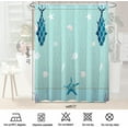 Aqua Blue Shower Curtain Sets,Starfish Shell Bathroom Curtains