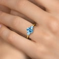 thumbnail image 4 of Gem Stone King 2.21 Ct Oval Swiss Blue Topaz 18K Yellow Gold Plated Silver Ring, 4 of 6