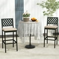 thumbnail image 2 of Costway Set of 2 Outdoor Bar Height Dining Chairs Patio Metal Bar Stools  with Cushion, 2 of 7