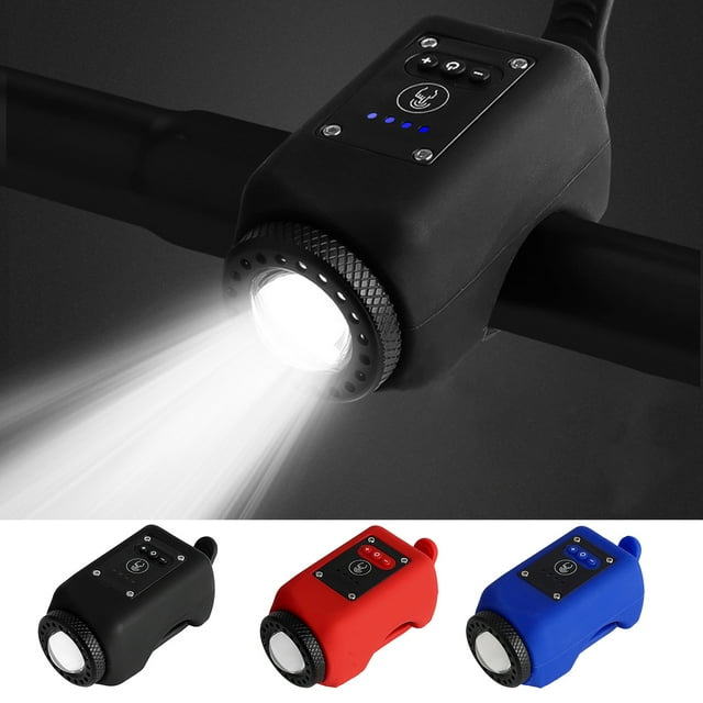 1 Set Electric Bike Horn with LED Light Easy Installation Waterproof High Brightness Bicycle Front Headlight for MTB Road Bikes