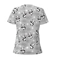 thumbnail image 5 of Wukai Pandas Between Clouds and Stars Casual V-Neck Graphic Tees for Women: Lightweight and Breathable Summer Tops with Stylish Design-XX-Large, 5 of 8