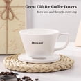 thumbnail image 7 of Pour Over Coffee Maker, Non-Electric Pour Over Coffee Dripper with Open Base Design, Manual Brew Maker, Single Cups Porcelain Slow Brewing Accessories for Gifts, White, 7 of 7