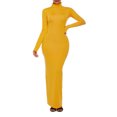 thumbnail image 6 of Women's Dresses Summer Maxi Plus Size Summer Solid Color Sexy Round Neck Tight Fitting Hip Hugging Dress Long Sleeved Round Neck And Ankle Dress, 6 of 6