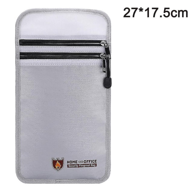 Bolsa para documentos ignífuga, soporte para sobres ignífugo e impermeable, proteja sus objetos de valor, documentos, dinero, joyas, cremallera para una máxima protección