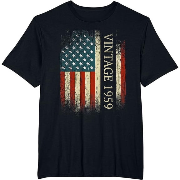 64th Birthday Vintage 1959 Usa Flag 64 Year Old Gifts Bday T-Shirt