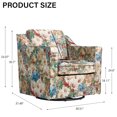 thumbnail image 6 of DREAMSIDEA Swivel Accent Chair, Swivel Barrel Chair, Upholstered Comfy 360 Degree Swivel Club Chair for Living Room/Bedroom/Waiting Room/Office(Floral Chair Orange Blooms, Set of 1), 6 of 6