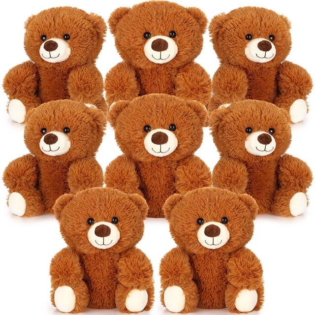 Juego de 8 juguetes de peluche con forma de oso Jenaai de 10 pulgadas