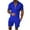 Blue, variant on Men's 2 Piece Short Sets Outfits Polos Shirt and Shorts Set Solid Color Outfits Summer Casual Short Sleeve Polos Suit for Men Tracksuit