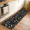 thumbnail image 2 of Spring Floral 2'x6' Runner Rugs for Hallway Kitchen Bedside Non Slip Washable, Elegant Pastoral Flowers Dragonfly Black Entryway Rug Runners with Rubber Backing, Long Carpet Runner for Laundry Room, 2 of 8