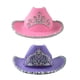 thumbnail image 1 of Sombreros de vaquero rosa y morado con sombrero de Tiara para mujer disfraz de dama, 1 of 9