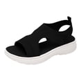 thumbnail image 3 of Wedges for Women Platform Sandals Relaxed Fit Lightweight Open Toe Low Wedge Heels Womens House Slippers Size 7 Dressy Summer Wedges for Women, Inspired By Espadrilles, 3 of 8