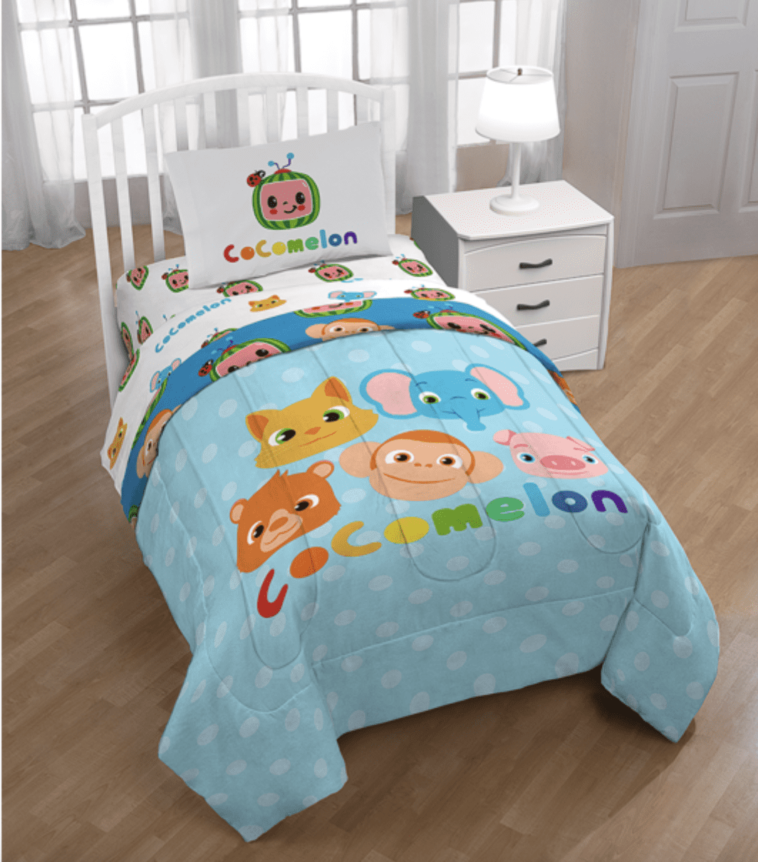 Blue Animals Kids Twin Comforter & Sheet Set + BONUS SHAM (5