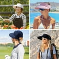 thumbnail image 7 of Zip-Off Wide Brim Visor Hat for Women Packable Sun Hat for Golf Hiking Gardening UV Protection Summer Beach Hat, 7 of 7