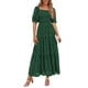 thumbnail image 1 of Vestido midi PRETTYGARDEN para mujer, verano 2025, floral, verde oscuro, 1 of 7
