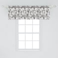 thumbnail image 2 of Ambesonne Grey and White Valance Pack of 2, Inflorescence, 54"X18", Grey and White, 2 of 2