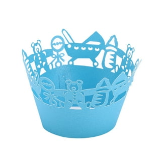 Cupcake Creations Light Blue Mini Baking Cups (60 Pack)