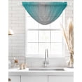 thumbnail image 4 of Waterfall Valances for Windows, Teal Grey Ombre Kitchen Sheer Valance Curtains, Gradient Contemporary Abstract Art Rod Pocket Elegant Swag Valances for Living Room Bedroom, 47.2"x38.5", 1 Panel, 4 of 8