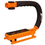 Opteka X-GRIP Professional Camera / Camcorder Action Stabilizing Handle with Accessory Shoe for Flash, Mic, or Video Light (Orange)