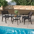 thumbnail image 2 of Gymax Table d'Appoint Extérieur en Aluminium Coulé de 21 Pieds' Table Basse Carrée de Patio avec Tablette de Rangement, 2 of 10