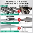 thumbnail image 3 of EDTara Commercial Stainless Steel Work Table, 24x48/60x24 Inch Prep Station with Backsplash, Adjustable Shelf, and Feet for Kitchen or Hotel, 3 of 7