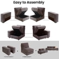 thumbnail image 4 of MAEVIS Modern Modular Chenille Sectional Sofa with Storage Space and Detachable Cover and Solid Wood Fame 3-Seat Modular Sectional Sofa & a Loveseat, Darkgrey, 4 of 6