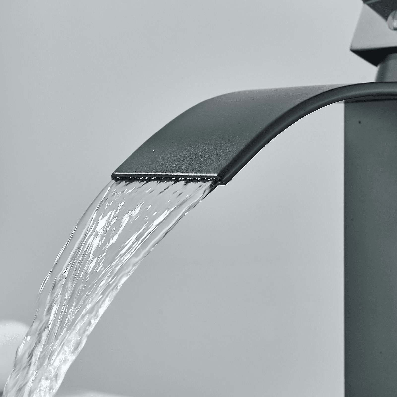 Zovajonia Modern Waterfall Bathroom Sink Faucet Matte Black Single Handle Bathroom Faucet for 1 or 3 Holes with Deck Plate