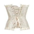 thumbnail image 1 of Qarigey Corsé gótico de encaje Sexy para mujer, corsé debajo del pecho, entrenador de cintura, corsé moldeador de talla grande, corsé negro, blanco, Ropa interior albaricoque METRO, 1 of 6