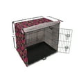 thumbnail image 6 of Melon Dog Crate Cover, Creative Fruit Pattern with Slices of Watermelon, Easy to Use Pet Kennel Cover Small Dogs Puppies Kittens, 7 Sizes, Blue Dark Coral, by Ambesonne, 6 of 6