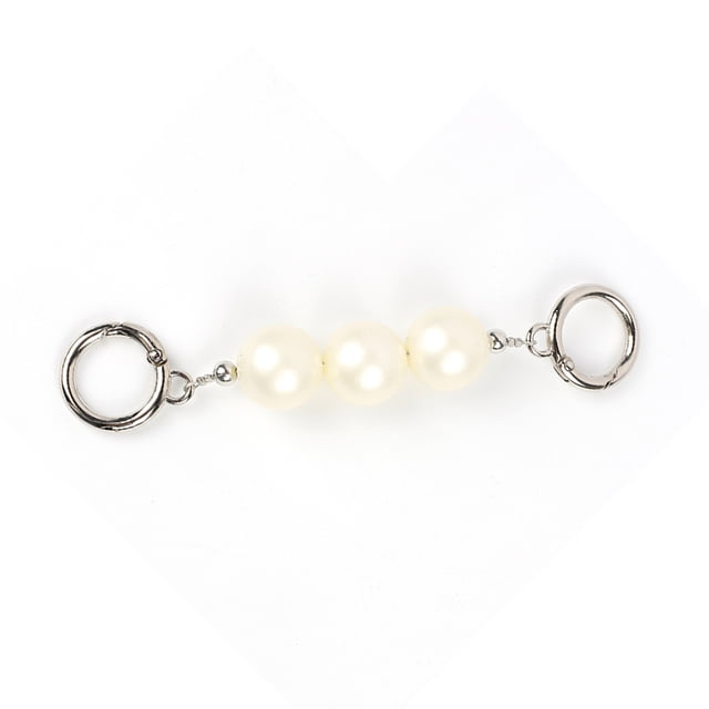 Cinturón de perlas Accesorios Colgantes Slima Sliver Gold imitación Perla Teléfono Correa Correas Universales Regalos de cumpleaños para mujeres de plata 2 piezas Yuarrent AP004771-01