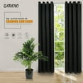 thumbnail image 5 of Haite Bedroom Blackout Window Curtain Grommet Room Darkening Curtain Thermal Insulated Window Treatments Plain Solid Color Window Drapes Black W:52"xL:95", 5 of 5