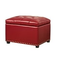 thumbnail image 1 of Joveco Ottoman de Rangement Élégant Banc Rectangulaire en Cuir PU Repose-Pieds (Rouge), 1 of 5