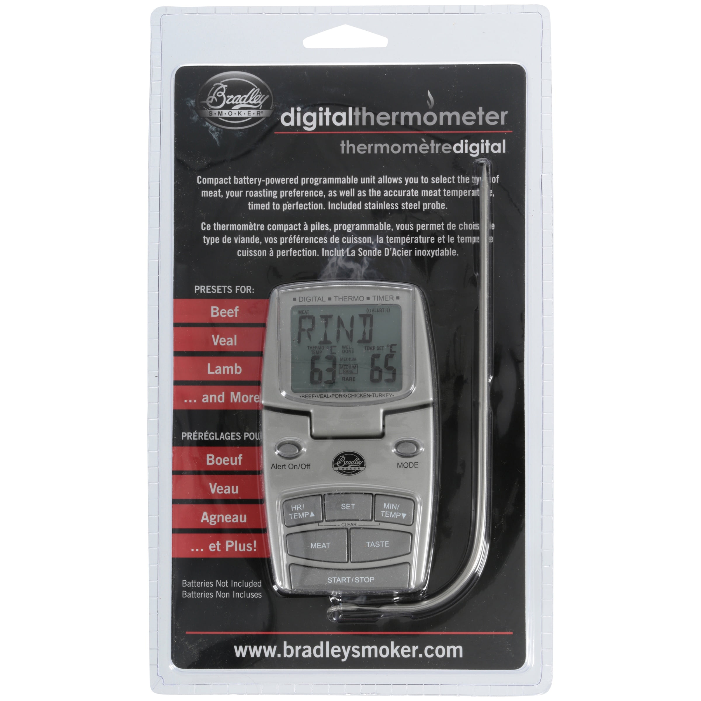 Bradley Smoker Digital Thermometer, Silver