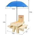 thumbnail image 4 of Urban Deco Squirrel Feeder Picnic Table with Umbrella, Wooden Squirrel Feeders for Outside with Corn Cobs, Cute Chipmunk Feeder with Solid Structure for Squirrel Gift (Blue), 4 of 7