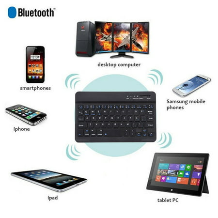 Ultra-Slim Bluetooth Keyboard for Apple iOS iPad Pro, mini 4, iPhone X/8/7Plus/6, Android Tablets (Galaxy Tab), Windows