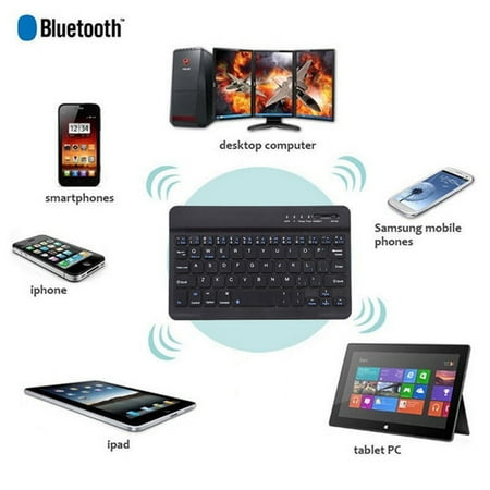 Ultra-Slim Bluetooth Keyboard for Apple iOS iPad Pro, mini 4, iPhone X/8/7Plus/6, Android Tablets (Galaxy Tab), Windows (Best Bluetooth Keyboard For Tablet)