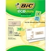 BIC Ecolutions Mailing Labels, 1" X 2 5/8", Natural, 30 labels per Sheet, 120-Sheets
